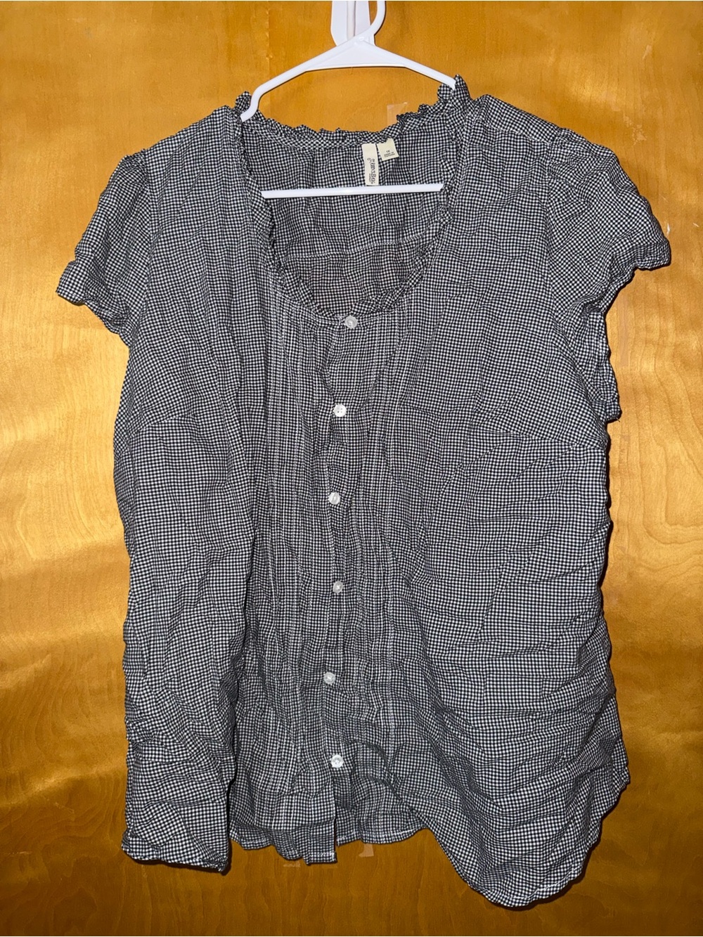St. John's Bay Black & White Gingham Button-Front Blouse